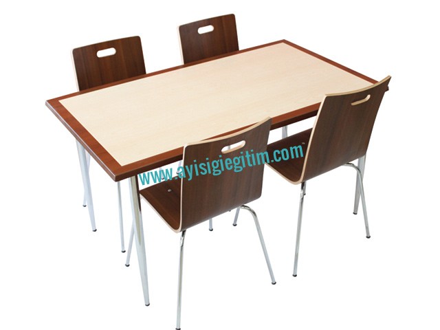 Krom Ayaklı Yemek Masası, Krom Ayaklı Masa, Yemek Masası, Kantin Masası, Yemekhane Masası, Yemekhane Mobilyaları, Kantin Mobilyaları, Eğitim Donanımları